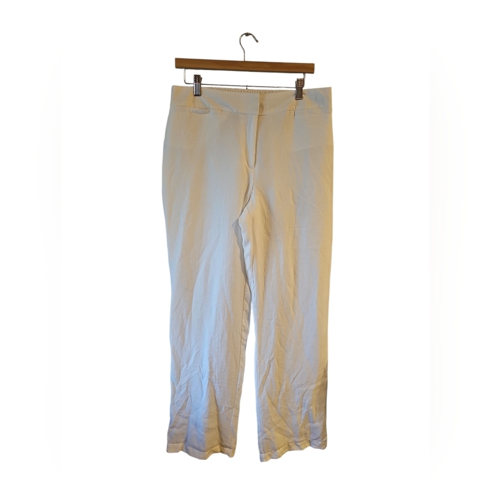Chico's Travelers Collection 1 White Pants Lined Rayon Sz 8 Medium WP273